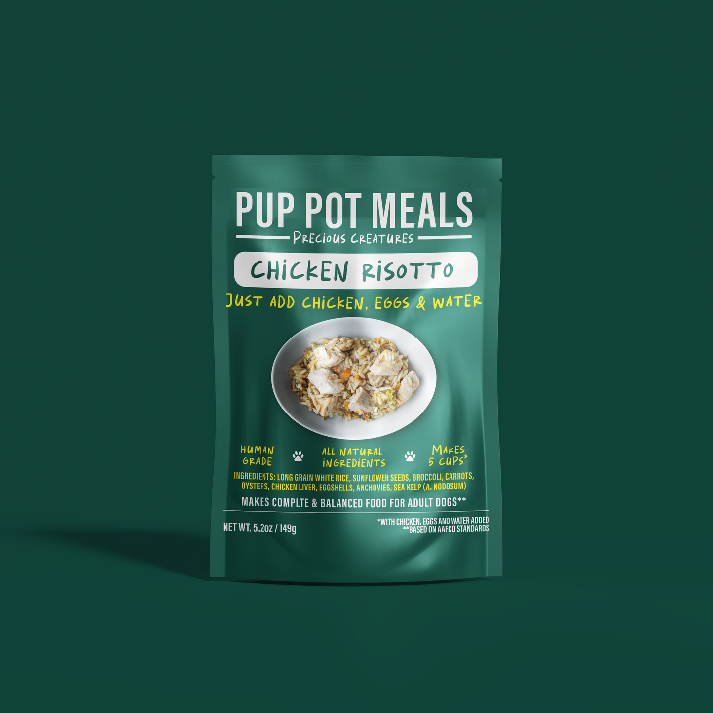 Precious Creatures Chicken Risotto - natural home cooked dog food meal mix