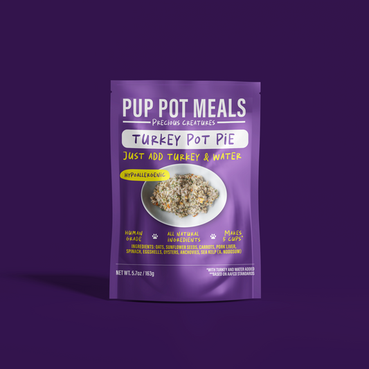 Precious Creatures Turkey Pot Pie - natural home cooked dog food meal mix
